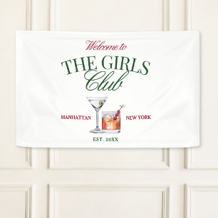 Classy Cocktails Green & Red Girl's Club Banner