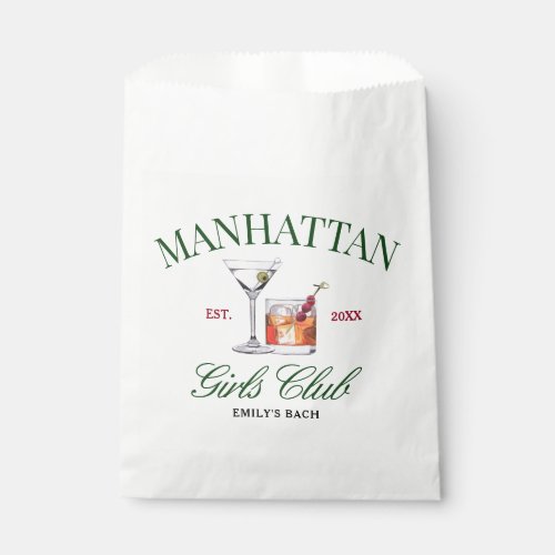 Classy Cocktails Green  Red Girls Club Favor Bag
