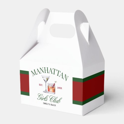 Classy Cocktails Green  Red Girls Club Favor Boxes