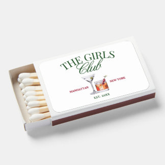 Classy Cocktails Green & Red Girl's Club Matchboxes