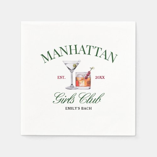 Classy Cocktails Green  Red Girls Club Napkins