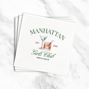 Classy Cocktails Green & Red Girl's Club Napkins