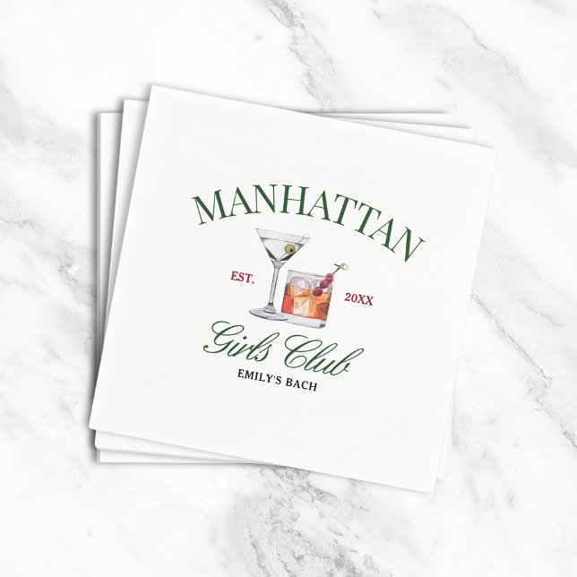 Classy Cocktails Green & Red Girl's Club Napkins (Creator Uploaded)