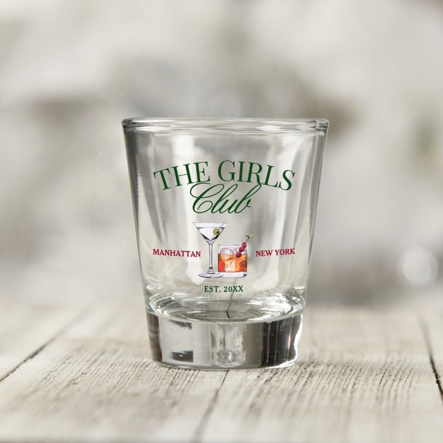 Classy Cocktails Green & Red Girl's Club Shot Glass (Creator Uploaded)
