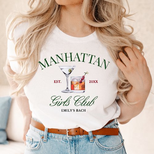 Classy Cocktails Green  Red Girls Club T_Shirt