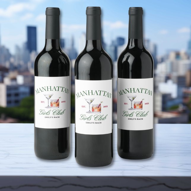 Classy Cocktails Green & Red Girl's Club Wine Label (Creator Uploaded)