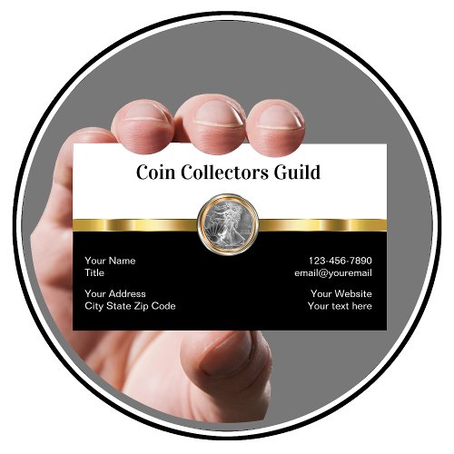 Classy Coin Collector Investment Business Cards