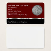 Classy Coin Dealer Numismatic Business Cards (Front & Back)
