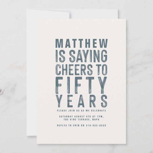 Classy colorful cheers to fifty years birthday (Front)