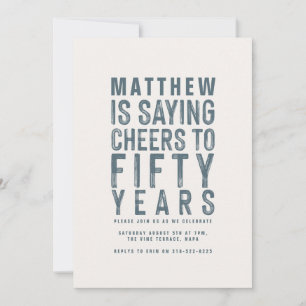 Classy colorful cheers to fifty years birthday