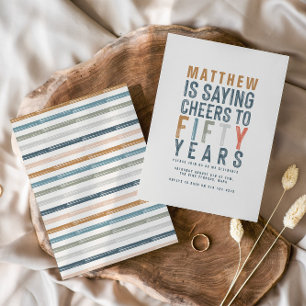 Classy colorful cheers to fifty years birthday