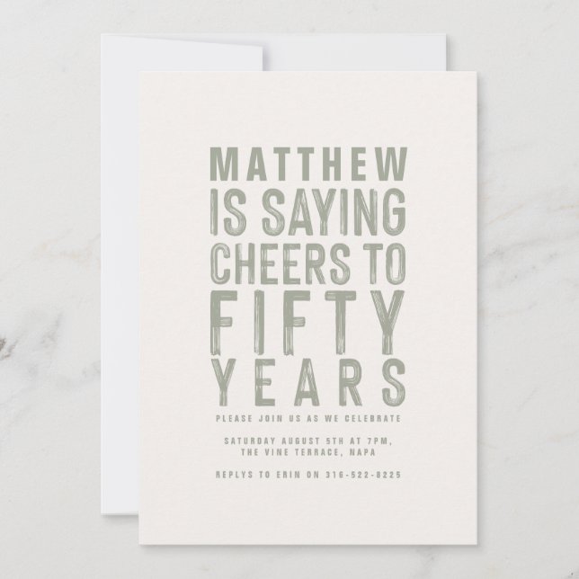 Classy colorful cheers to fifty years birthday (Front)