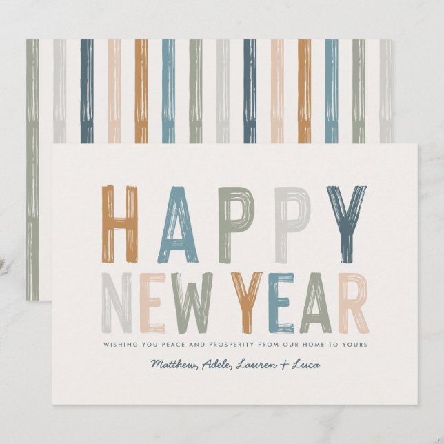Classy colorful new years card (Front/Back)