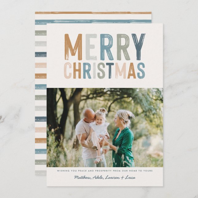 Classy colorful photo modern christmas (Front/Back)