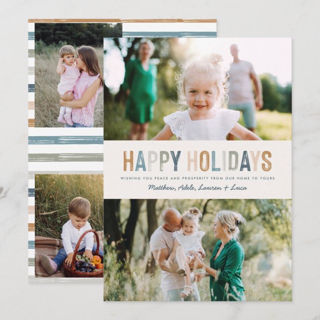 Classy colorful photo modern christmas (Front/Back)