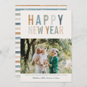 Classy colorful photo new years card