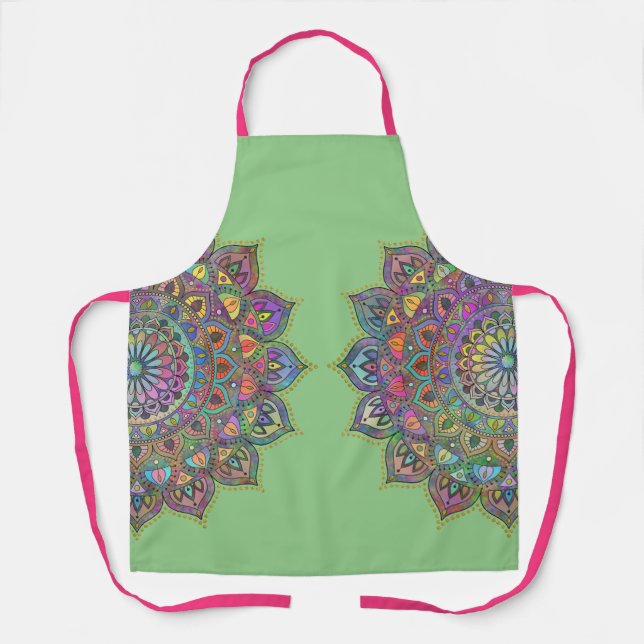 Classy Colorfully Mandala India Style 1 Apron (Front)