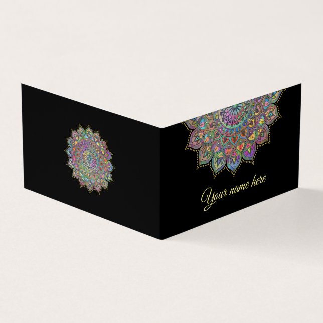 Classy Colorfully Mandala India Style 1 Business Card (Outside)
