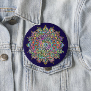 Classy Colorfully Mandala India Style 1 Button