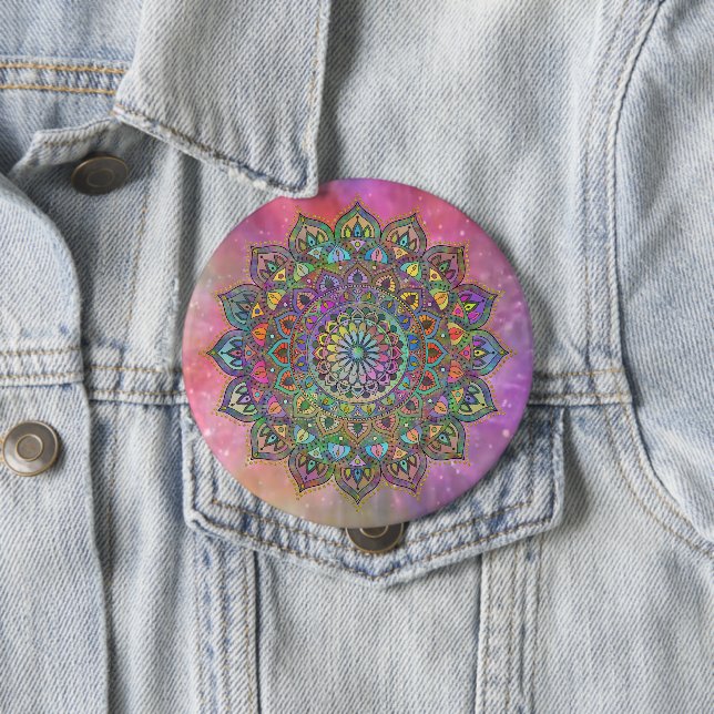 Classy Colorfully Mandala India Style 1 Button (In Situ)