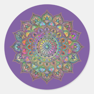 Classy Colorfully Mandala India Style 1 Classic Round Sticker