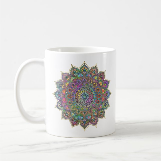 Classy Colorfully Mandala India Style 1 Coffee Mug (Left)