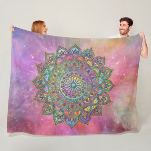 Classy Colorfully Mandala India Style 1 Fleece Blanket