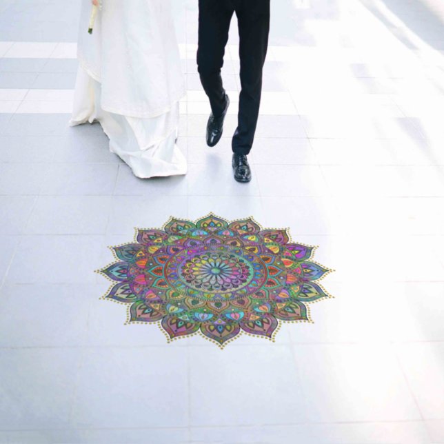 Classy Colorfully Mandala India Style 1 Floor Decals (Wedding)