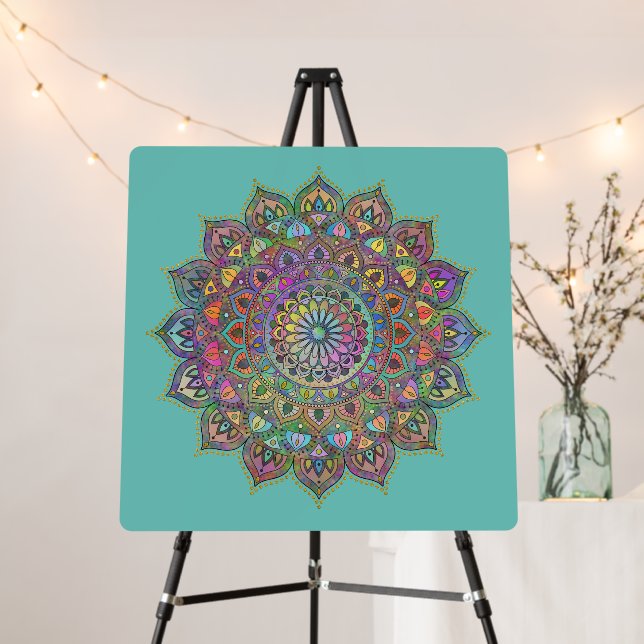 Classy Colorfully Mandala India Style 1 Foam Board (In Situ (Stand))