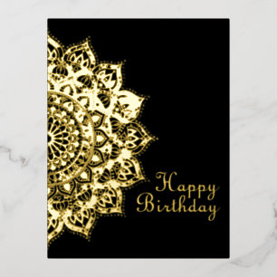 Classy Colorfully Mandala India Style 1 Foil Holiday Postcard