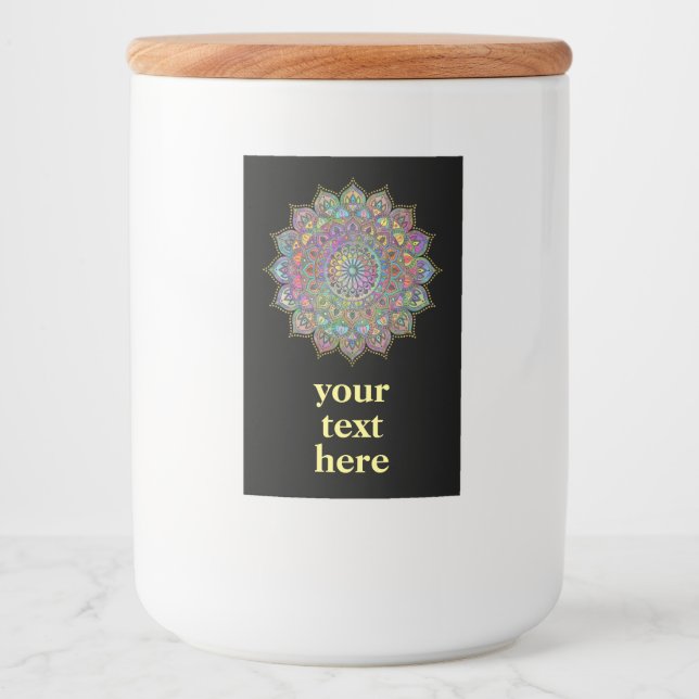 Classy Colorfully Mandala India Style 1 Food Label (Front)