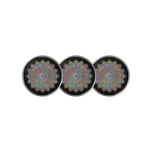 Classy Colorfully Mandala India Style 1 Golf Ball Marker