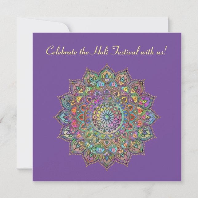 Classy Colorfully Mandala India Style 1 Invitation (Front)