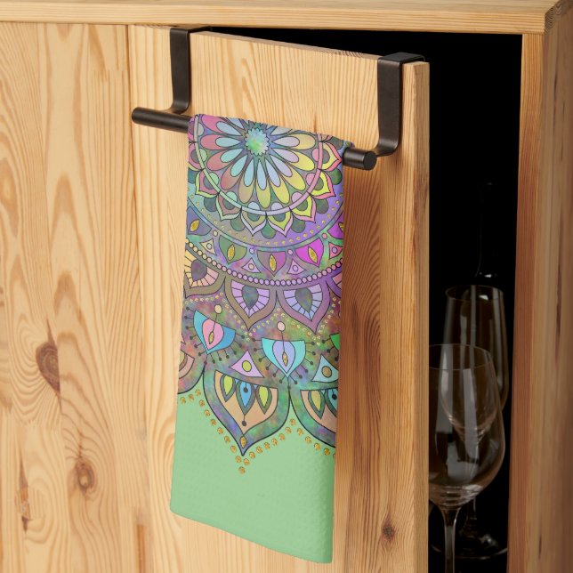 Classy Colorfully Mandala India Style 1 Kitchen Towel (Thirds Fold)
