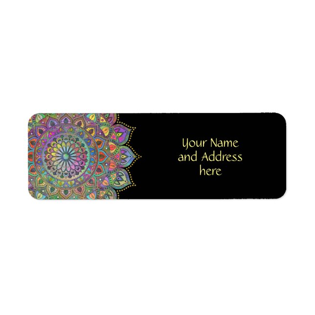 Classy Colorfully Mandala India Style 1 Label (Front)