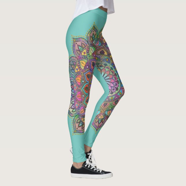 Classy Colorfully Mandala India Style 1 Leggings (Right)