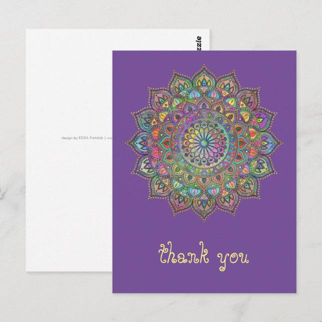 Classy Colorfully Mandala India Style 1 Postcard (Front/Back)