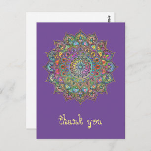 Classy Colorfully Mandala India Style 1 Postcard