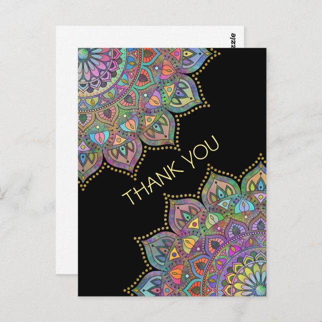 Classy Colorfully Mandala India Style 1 Postcard (Front/Back)