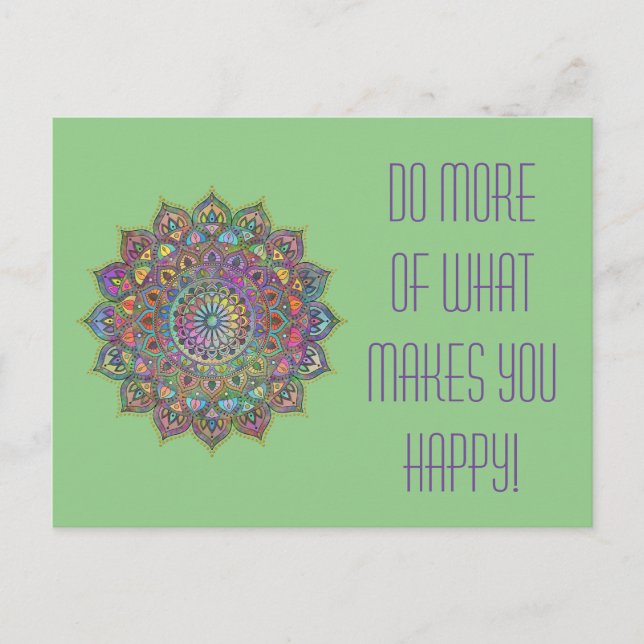 Classy Colorfully Mandala India Style 1 Postcard (Front)