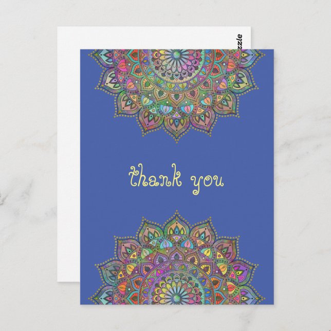 Classy Colorfully Mandala India Style 1 Postcard (Front/Back)