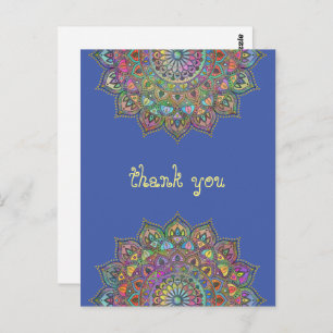 Classy Colorfully Mandala India Style 1 Postcard