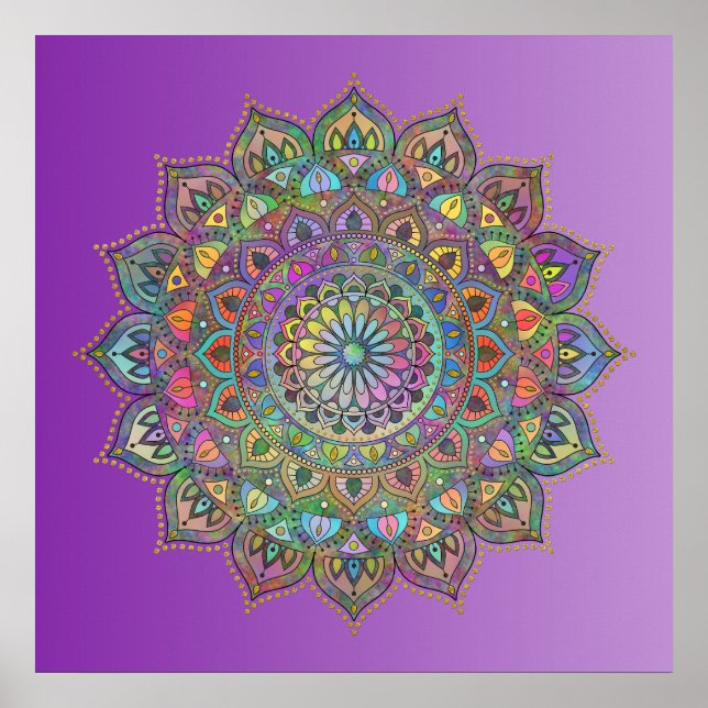 Classy Colorfully Mandala India Style 1 Poster (Front)