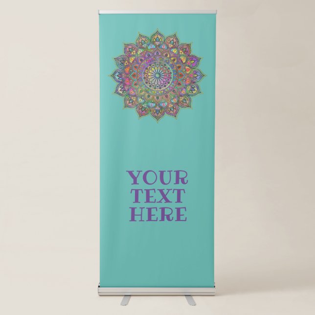 Classy Colorfully Mandala India Style 1 Retractable Banner (Front)