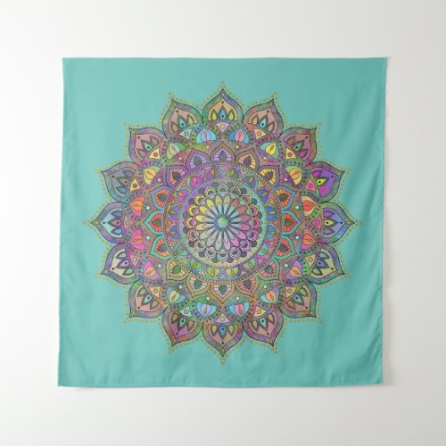 Classy Colorfully Mandala India Style 1 Tapestry