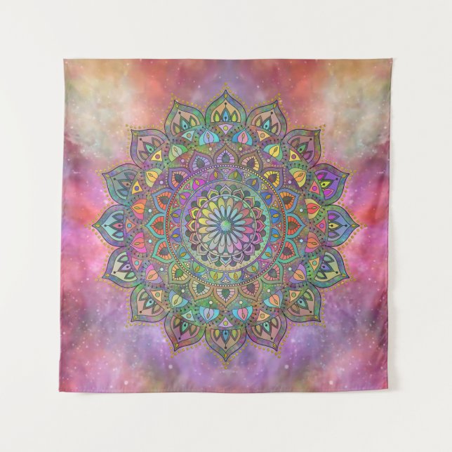 Classy Colorfully Mandala India Style 1 Tapestry (Front)