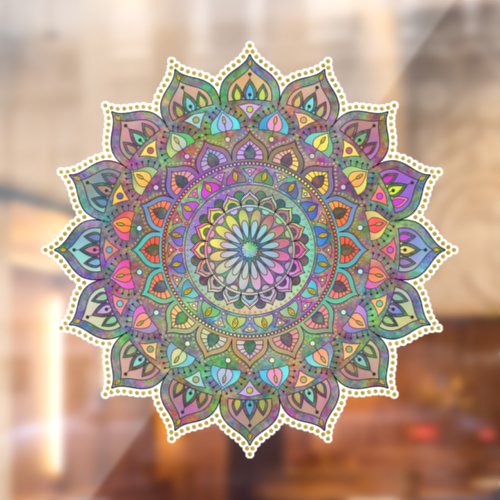 Classy Colorfully Mandala India Style 1 Window Cling