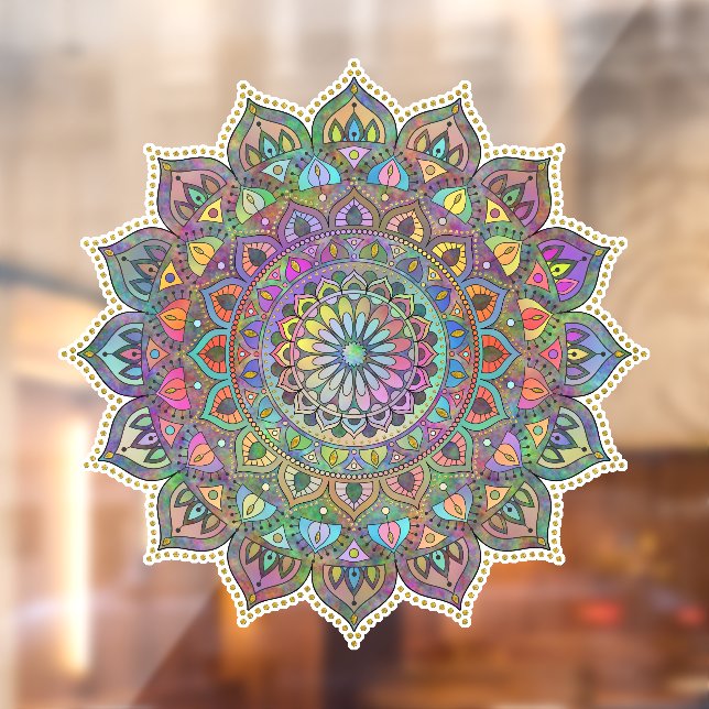 Classy Colorfully Mandala India Style 1 Window Cling (Sheet 2)