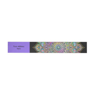 Classy Colorfully Mandala India Style 1 Wrap Around Address Label
