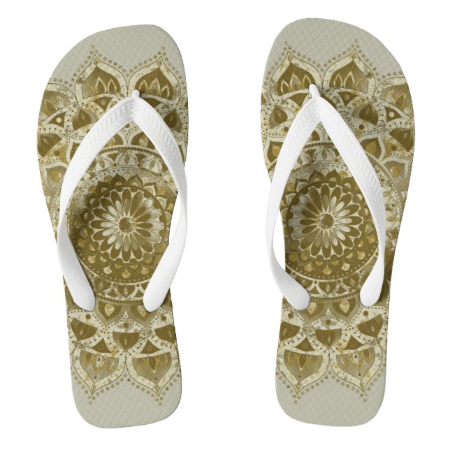 Classy Colorfully Mandala India Style 4 Flip Flops (Footbed)